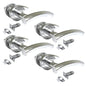 Arched T Bar Internal Latch, Essential Sets for Internal, Featuring Polished Chrome Finish, Door Latch Compatibility for Home & Office (4 Pair of Handles + Tubular Latch)