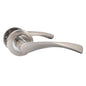 Epsom Door Handle Internal Chrome & Satin Duo Twist Door Handle Set, Interior Latch Lever on Rose, Door Latch Chrome, Door Handle Latch, Privacy Lockable Handle for Bathroom, Bedroom, Front Door