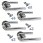 Epsom Door Handle- Straight T Bar Internal Latch & Tubular Latch, Essential Sets for Internal, Featuring Polished Chrome Finish, Door Latch Compatibility for Home & Office (4 Set)