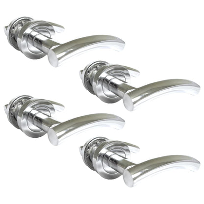 Epsom Door Handle- Arched T Bar Internal Latch, Essential Sets for Internal, Featuring Polished Chrome Finish, Door Latch Compatibility for Home & Office (4 Pair)