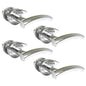 Epsom Door Handle- Arched T Bar Internal Latch, Essential Sets for Internal, Featuring Polished Chrome Finish, Door Latch Compatibility for Home & Office (4 Pair)