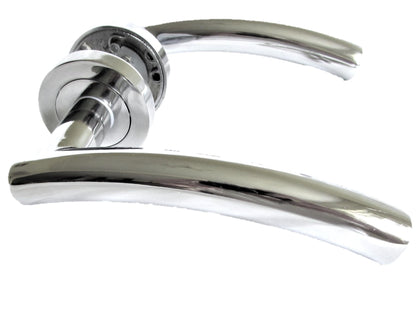 Epsom Door Handle- Arched T Bar Internal Latch, Essential Sets for Internal, Featuring Polished Chrome Finish, Door Latch Compatibility for Home & Office (6 Pair)