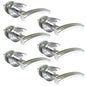 Epsom Door Handle- Arched T Bar Internal Latch, Essential Sets for Internal, Featuring Polished Chrome Finish, Door Latch Compatibility for Home & Office (6 Pair)