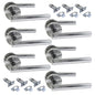 Epsom Door Handle- Straight T Bar Internal Latch & Tubular Latch, Essential Sets for Internal, Featuring Polished Chrome Finish, Door Latch Compatibility for Home & Office (6 Set)