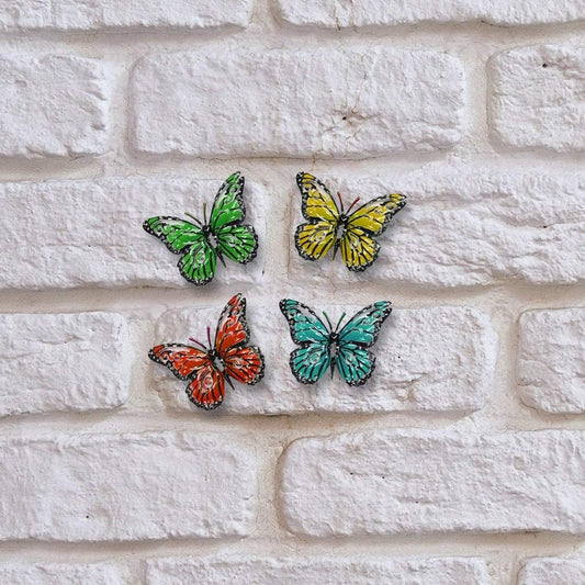 Maggy Kay Gifts Set of 4 Decorative Garden Butterfly Fence Hangers for Outdoor Sheds Walls Fences