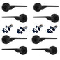 Modern Matt Black Lever on Rose Plate Door Handle Set with Tubular Latch – Contemporary Interior Door Hardware -4 Pairs