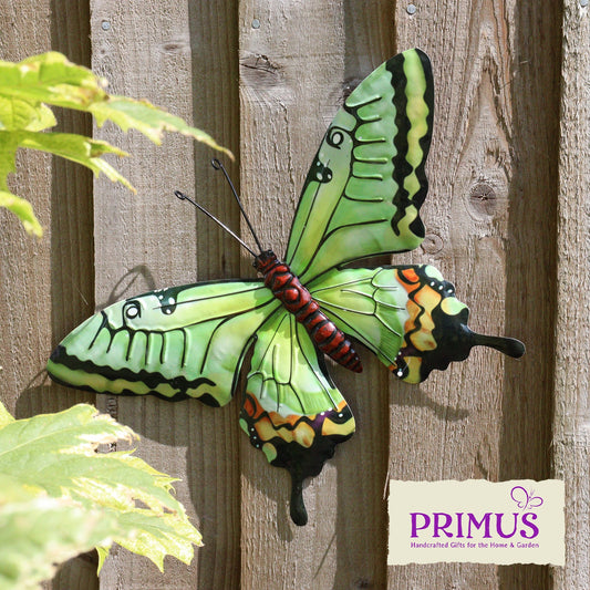 Medium Metal Green Butterfly Wall Art