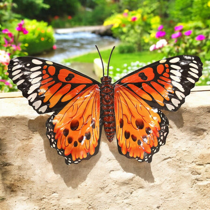 Medium Metal Orange Butterfly Wall Art