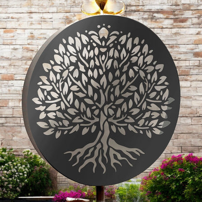 Metal Tree of Life Solar Wall Panel