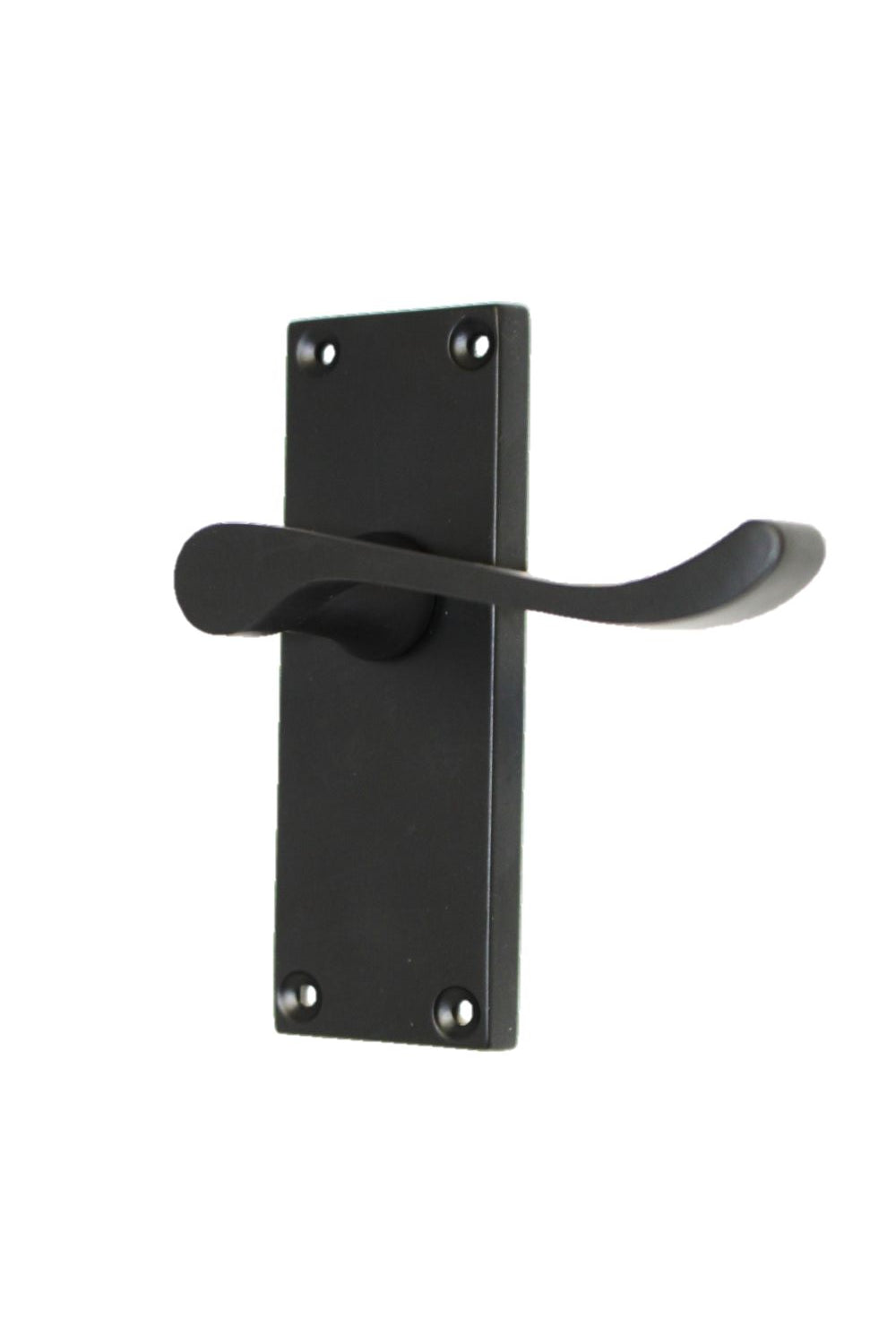 Door Handles Scroll Lever Internal Latch - Matt Black 118 x 42mm