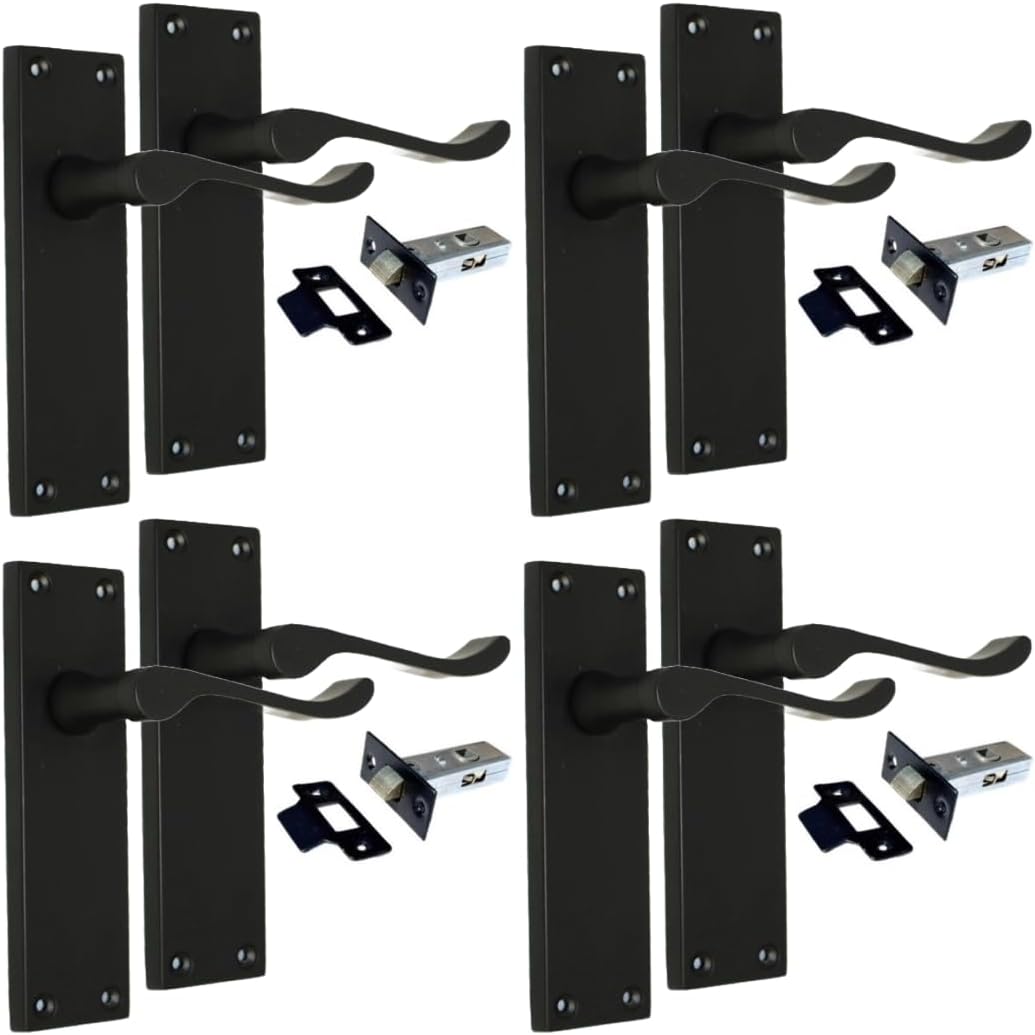 Matt Black Victorian Door Handles