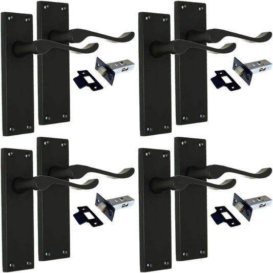 Matt Black Victorian Door Handles