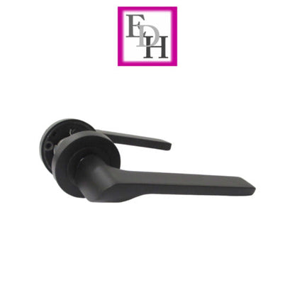 Modern Matt Black Door Handles Internal Uno-2 Lever Latch