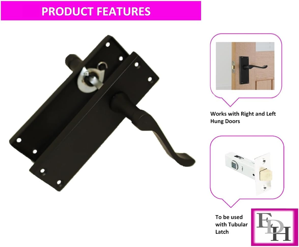 Matt Black Victorian Door Handles