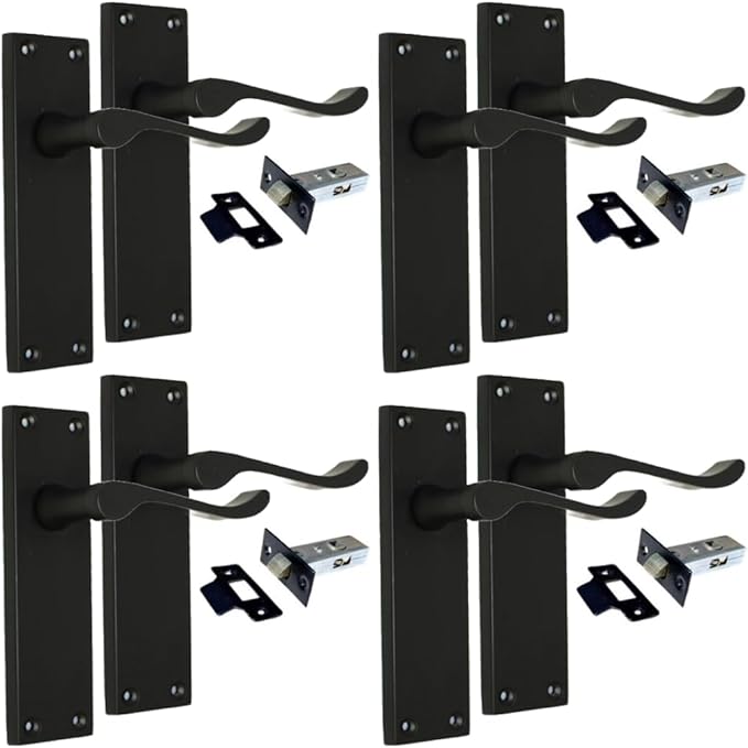 Matt Black Victorian Door Handles