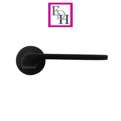 Modern Matt Black Door Handles Internal Uno-2 Lever Latch