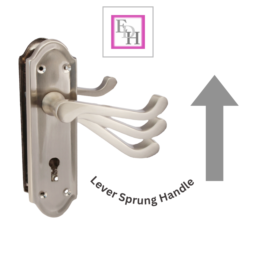 Premium Satin Nickel Internal Lock Door Handle Set+3 Lever MORTICE SASH Lock