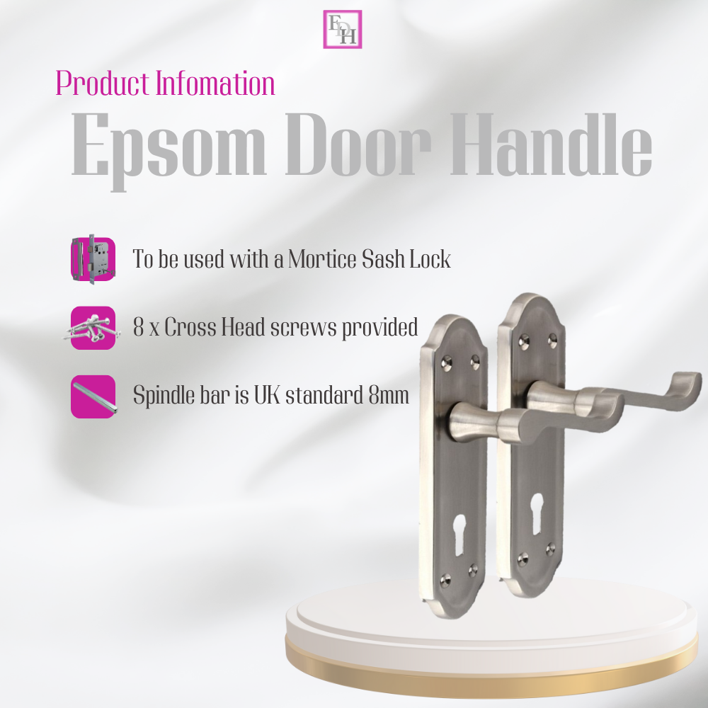 Askworth's Premium Satin Nickel Internal Lock Door Handle Set 1 Pair