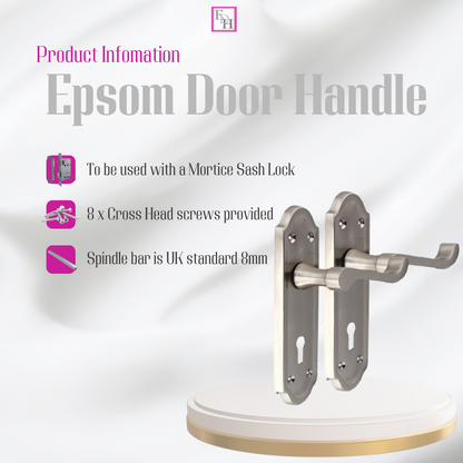 Askworth's Premium Satin Nickel Internal Lock Door Handle Set 1 Pair