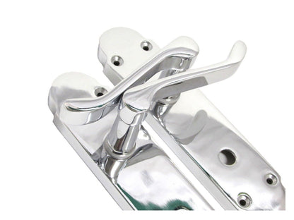 Epsom Door Handle Set – Chrome Internal Lock Door Handles  + Bathroom SASH Lock