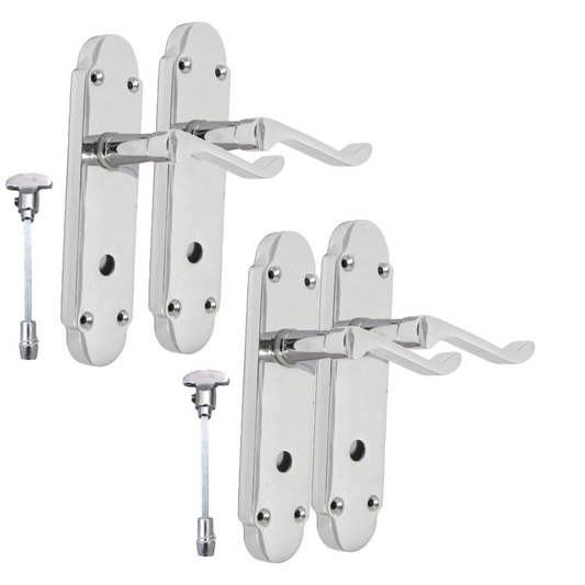 "Epsom Door Handle Set – Chrome Internal Lock Door Handles (170mm x 42mm)