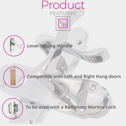 "Epsom Door Handle Set – Chrome Internal Lock Door Handles (170mm x 42mm)