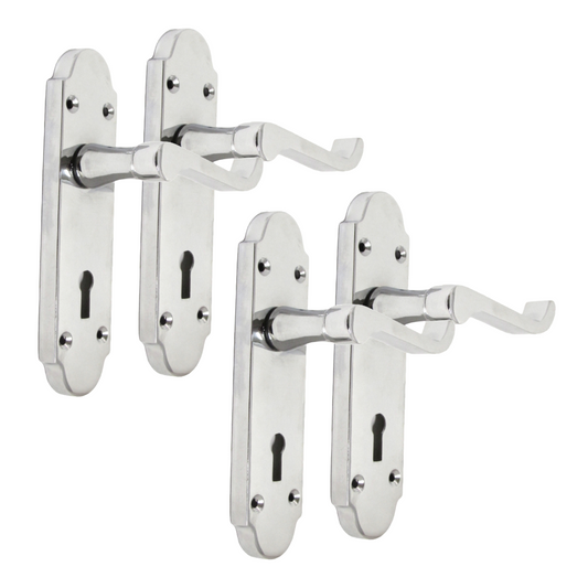 Epsom Door Handles x2 – Chrome Internal Lever Handles for Interior Doors