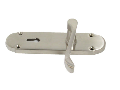 Epsom Satin Nickel Internal Door Handle Set With Sash Lock on 170mm Back Plate