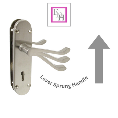 Epsom Satin Nickel Internal Door Handle Set With Sash Lock on 170mm Back Plate
