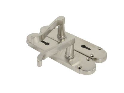 Epsom Satin Nickel Internal Door Handle Set With Sash Lock on 170mm Back Plate