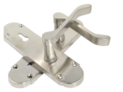 Epsom Satin Nickel Internal Door Handle Set With Sash Lock on 170mm Back Plate