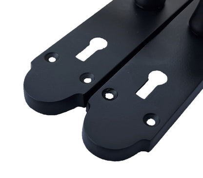 Epsom Matt Black Door Handle Set, Internal Handles with Bathroom Sash Lock 170mm