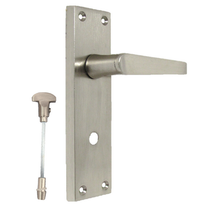 Victorian Straight Satin Nickel Interior Bathroom Door Handles
