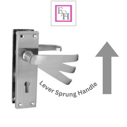 Satin Nickel Interior Door Lock Handles-Victorian Straight Lock, 1 Pair