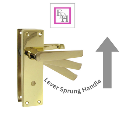 Victorian Straight Brass Bathroom Door Handles – Interior Lock Handle 1 Pair