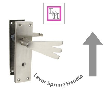 Victorian Straight Satin Nickel Interior Bathroom Door Handles + Bath SASH Lock1