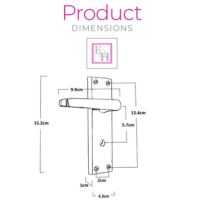 Victorian Straight Satin Nickel Interior Bathroom Door Handles + Bath SASH Lock1