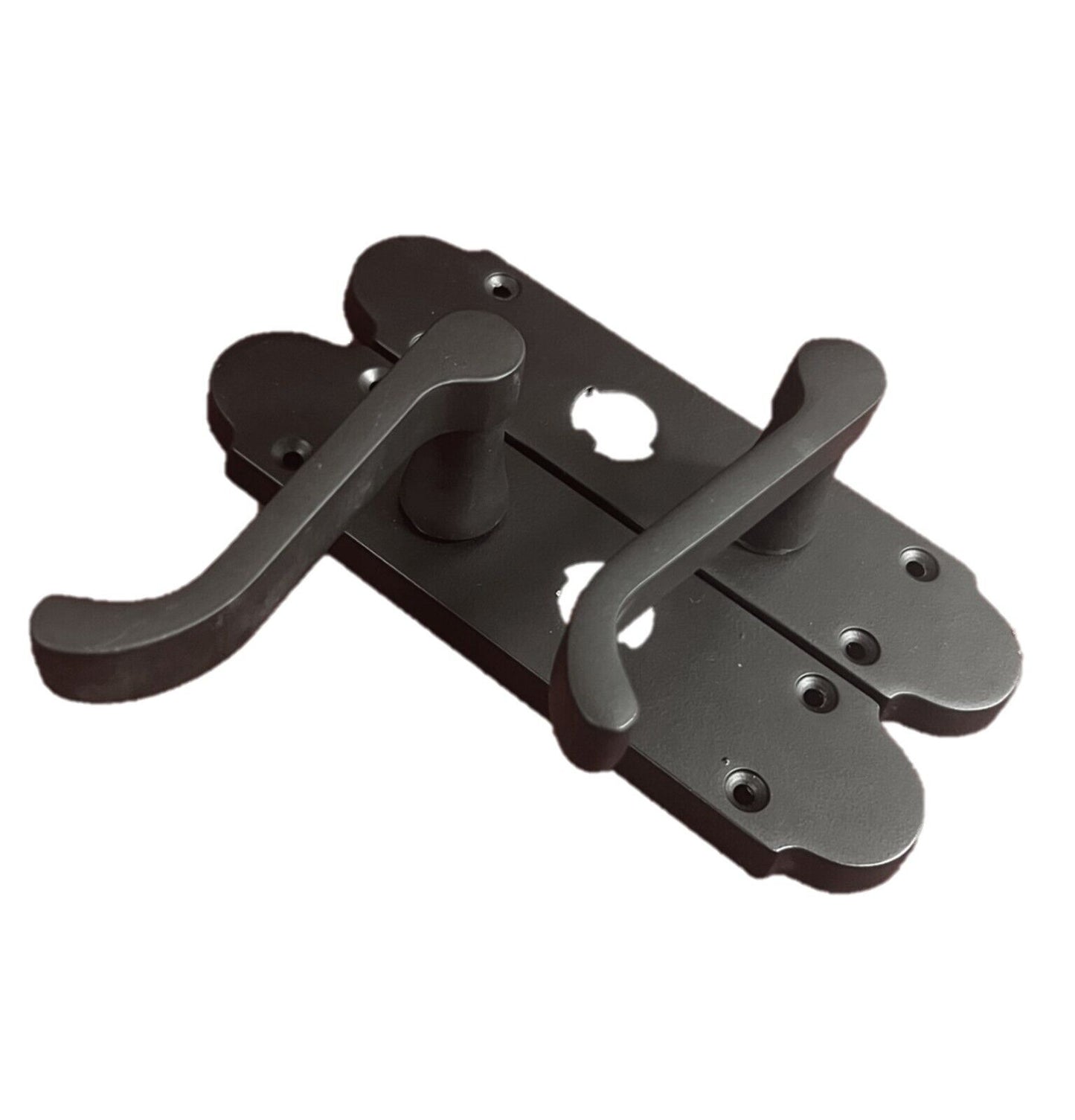 Matt Black Door Handles Set (Privacy Lock) 1 Sets. Victortian Style Door Handles