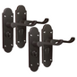 Epsom Victorian Scroll  Matt Black Plated Privacy Bathroom Handles Door Handles