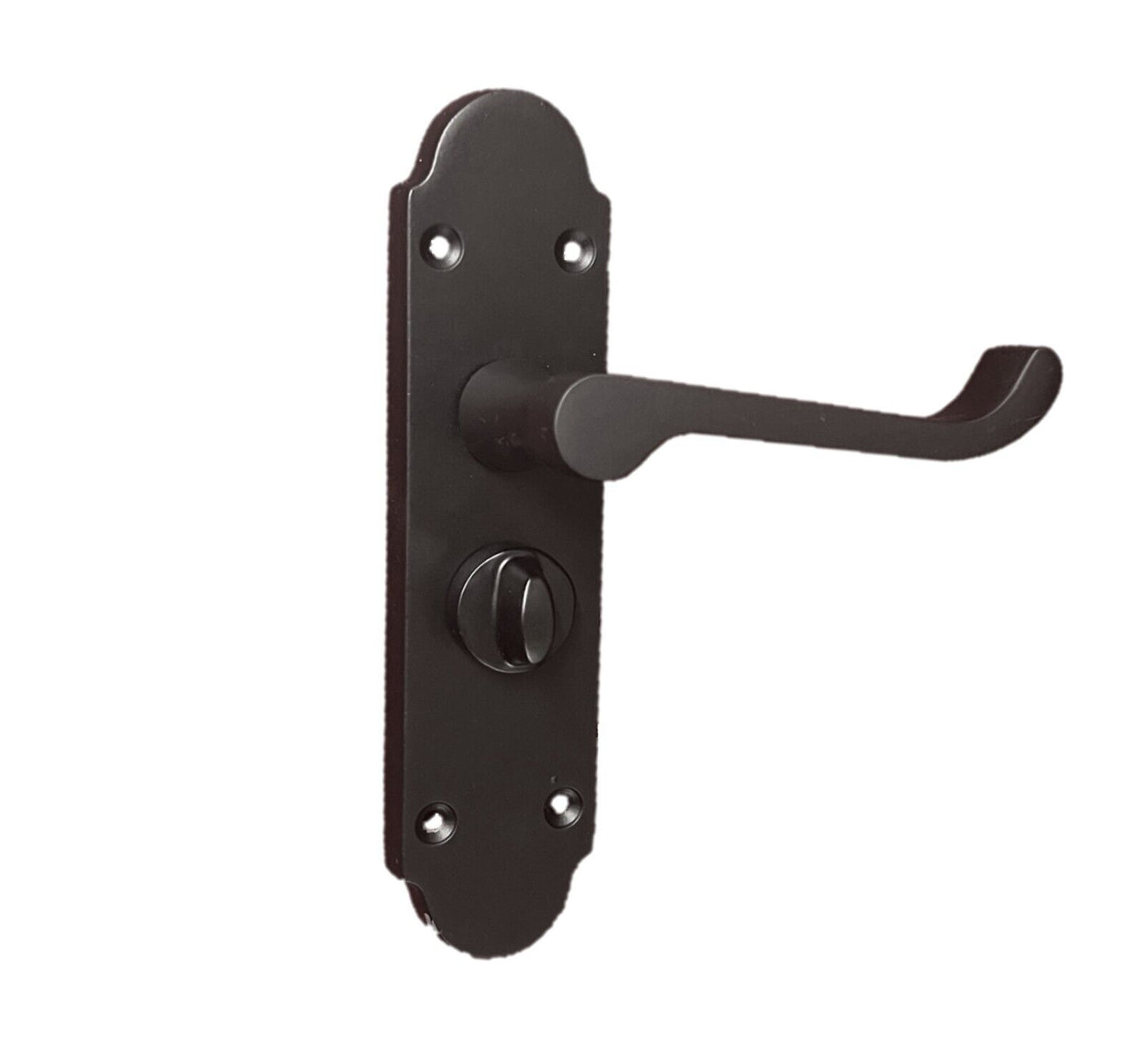 Matt Black Door Handles Set (Privacy Lock) 1 Sets. Victortian Style Door Handles