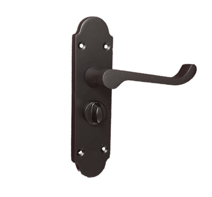 Matt Black Door Handles Set (Privacy Lock) 1 Sets. Victortian Style Door Handles