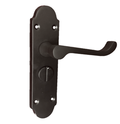 Matt Black Door Handles Set (Privacy Lock) 1 Sets. Victortian Style Door Handles