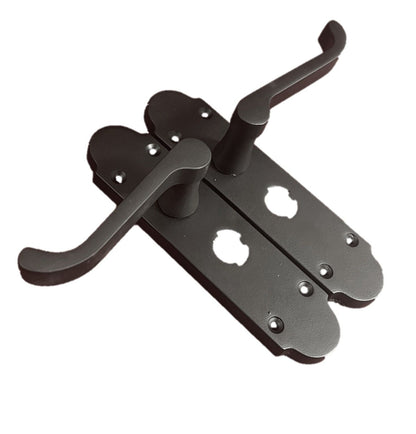 Matt Black Door Handles Set (Privacy Lock) 1 Sets. Victortian Style Door Handles