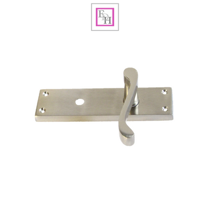 Satin Bathroom Door Handle with Privacy Lock, Victorian Style, 2Pairs