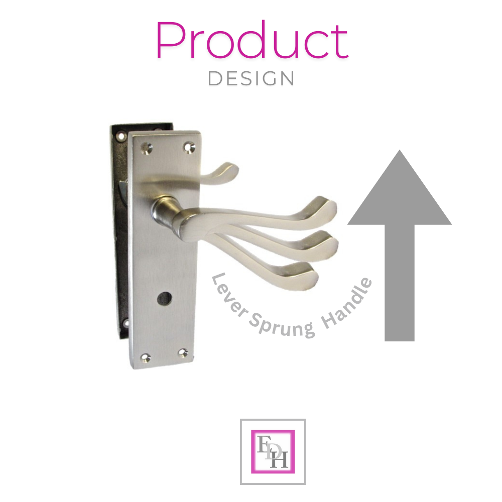 Victorian Style Satin Bathroom Door Handle with Privacy Lock + Bathroom SASH Lock, 2 Pairs