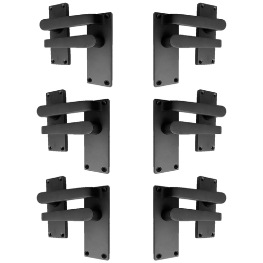 Door Handles  Internal & External Victorian Straight Lever Latch Matt Black 6-