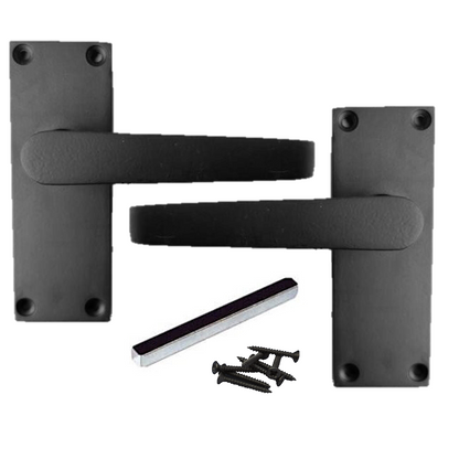 Door Handles  Internal & External Victorian Straight Lever Latch Matt Black 1