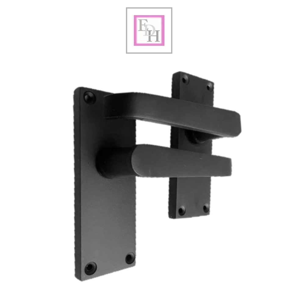 Door Handles  Internal & External Victorian Straight Lever Latch Matt Black. 6+