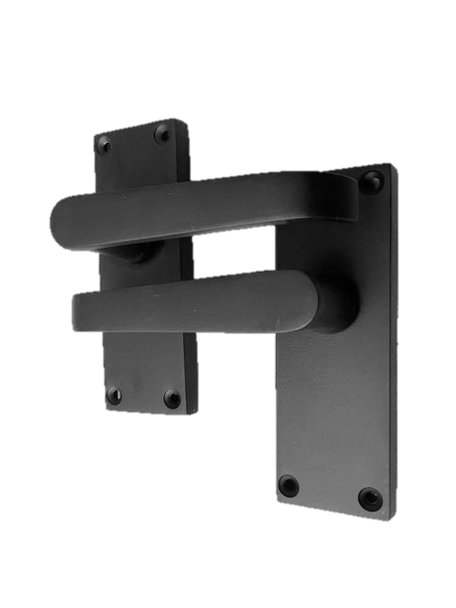 Door Handles  Internal & External Victorian Straight Lever Latch Matt Black 1