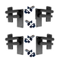 Door Handles  Internal & External Victorian Straight Lever Latch Matt Black x4+